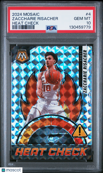 2024 Panini Mosaic Heat Check Zaccharie Risacher #4 PSA 10