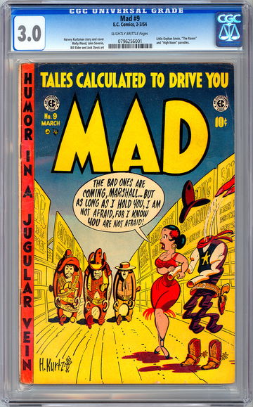 MAD #9 CGC 3.0 *WALLY WOOD & HARVEY KURTZMAN* GOLDEN AGE PRE-CCA CENSURE EC 1954