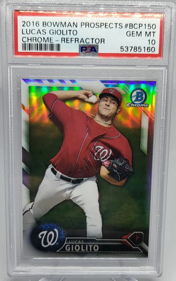 2016 Bowman Prospects #BCP150 Lucas Giolito REFRACTOR PSA 10 POP 1