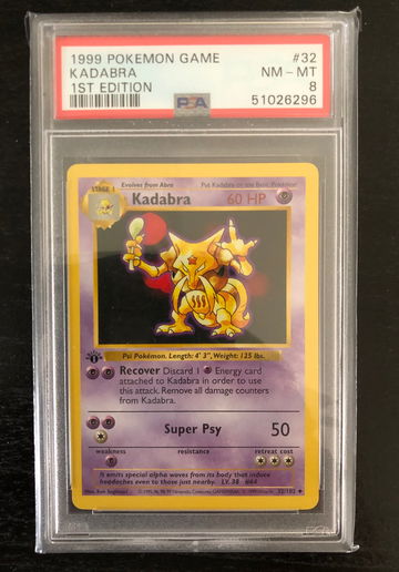 1999 Pokémon Game 1st edition Kadabara PSA 8