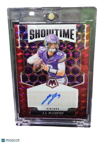 2025 Panini Mosaic Football Showtime J.J. McCarthy #SOS-JJM Red /199