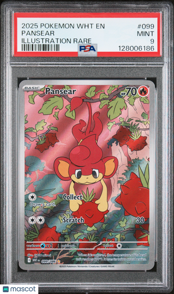2025 Pokemon WHT EN-White Flare Pansear Illustration Rare PSA 9 #099