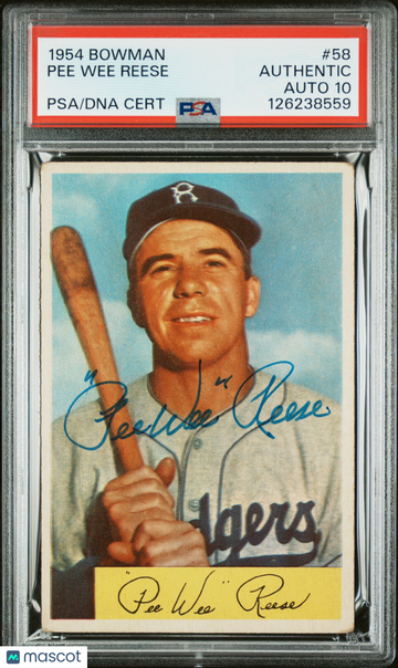 1954 Bowman Pee Wee Reese #58 PSA A Auto 10