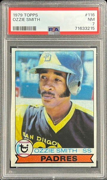 1979 TOPPS #116 OZZIE SMITH ROOKIE CARD PSA 7
