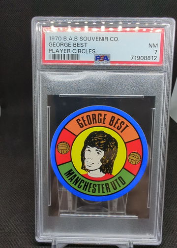 1970 B.A.B. Souvenir Co. Player Circles George Best PSA 7