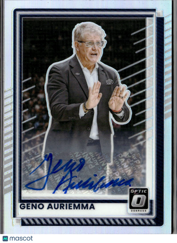 Geno Auriemma 2025 Panini Donruss Optic Auto /49 UConn Huskies