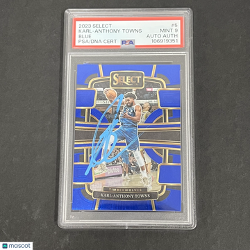 2023 Panini Select Karl-Anthony Towns #5 Blue PSA 9 Auto A