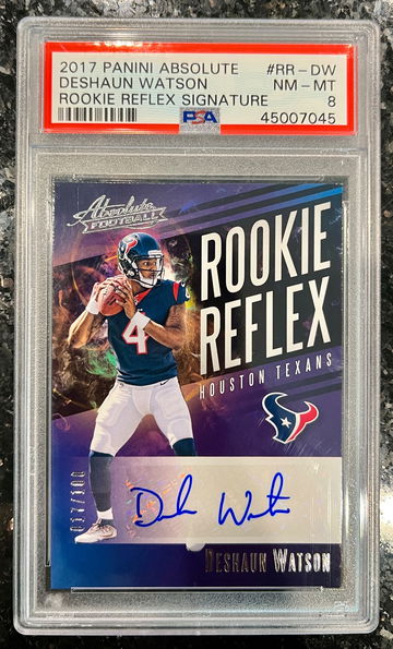 2017 ABSOLUTE ROOKIE REFLEX DESHAUN WATSON ROOKIE AUTO RC #/100 RR-DW PSA 8 🔥