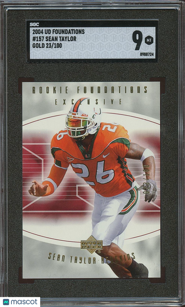 2004 Upper Deck Foundations Sean Taylor #157 Gold 100 Rookie SGC 9