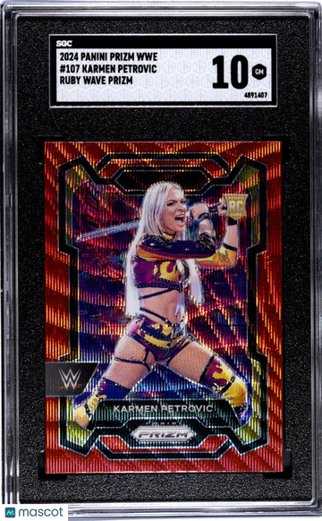 2024 Panini Prizm Wwe Karmen Petrovic #107 Ruby Wave SGC 10