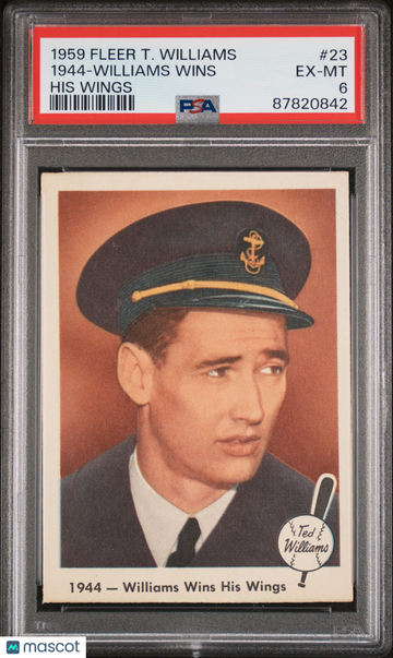 1959 Fleer Ted Williams 1944-Williams Wins #23 His Wings PSA 6