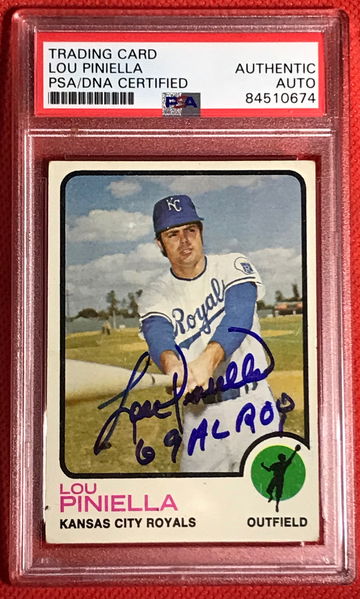 Lou Piniella Auto w/69 AL ROY Inscription PSA/DNA Yankees