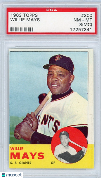1963 Topps Willie Mays #300 MC PSA 8
