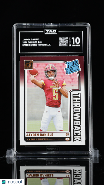 2024 Donruss Rated Rookie Throwback Jayden Daniels #43 Rookie Insert TAG 10