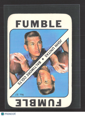 1968 Topps Football Game John Unitas #37