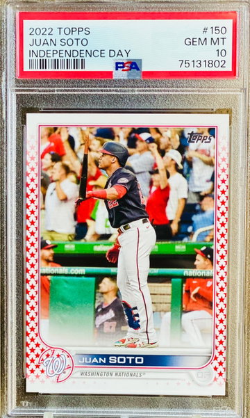 Juan Soto Independence Day Bat Flip PSA 10 /76 2022 Topps 