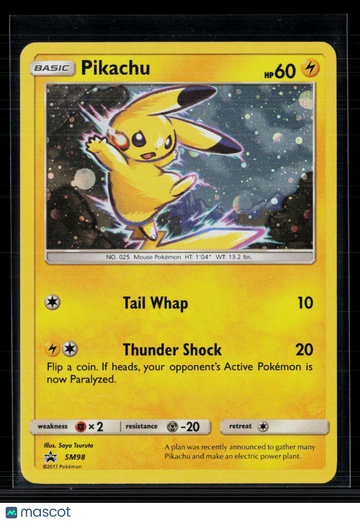 2017 Sun & Moon Pikachu Holo Black Star Promo #SM98