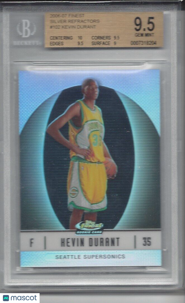 2006-07 Finest Refractors Silver Kevin Durant #102 BGS 9.5