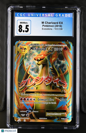2016 Pokemon Evolutions M Charizard EX Ultra Rare CGC 8.5 #101/108