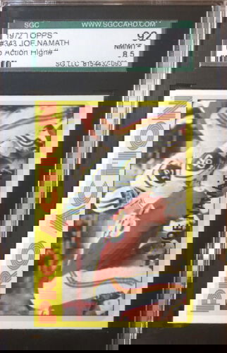 1972 Topps #343 Joe Namath In Action SGC 92 Nr Mt-Mint plus  Hi number
