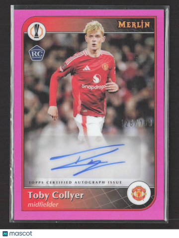 1997 Topps Merlin UEFA Club Competitions Toby Collyer #AU-TC Pink /199 RC