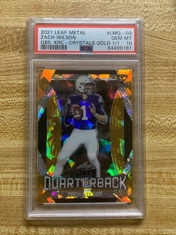 2021 Leaf Metal Zach Wilson XRC Crystals Gold Rookie Card 1/1 PSA 10 Gem Mint 