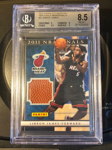 2012 Lebron James Panini Father’s Day NVA Finals Memorabilia Gane Used Ball BGS