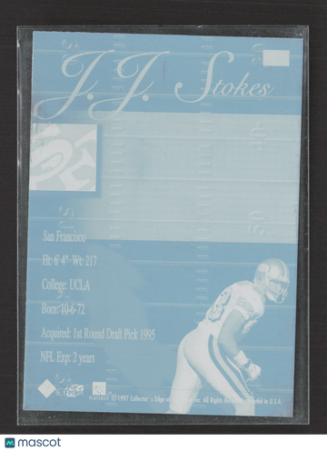 1997 Collector's Edge Extreme J.J. Stokes #121 Blue Printing Plate