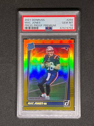 Mac Jones 2021 Donruss Press Proof Premium Rookie PSA 10