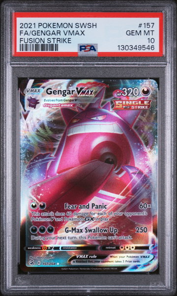 2021 Pokemon Sword and Shield Fusion Strike Gengar Vmax #157 PSA 10