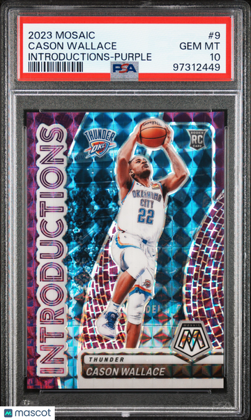 Cason Wallace 2023 Panini Mosaic Introductions Purple PSA 10