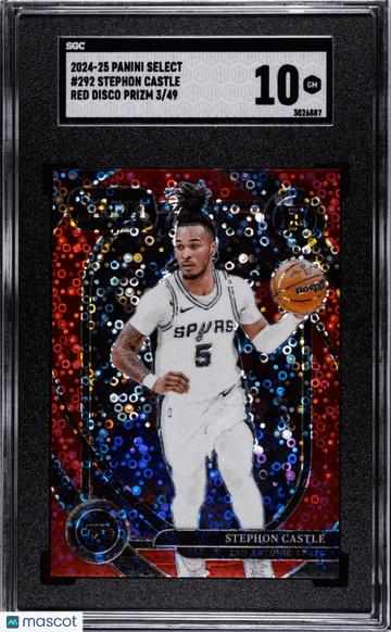 2024-25 Panini Select Stephon Castle #292 Red Disco Prizm 49 SGC 10
