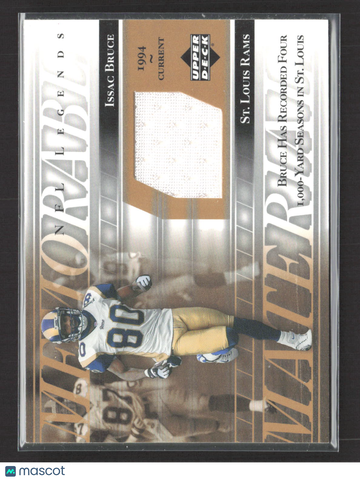 2001 Upper Deck NFL Legends Memorable Materials Isaac Bruce #MM-IB Game-Used Jersey