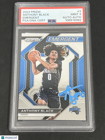 2023 Panini Prizm Emergent Anthony Black #3 PSA 9 Auto A