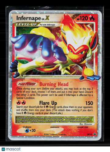 2007 Diamond & Pearl Infernape LV.X Holo Rare #DP10