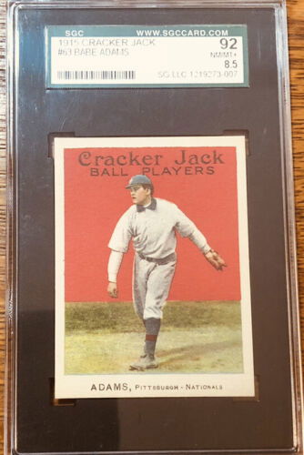 1915 Cracker Jack #63 Babe Adams SGC 92 8.5 NrMt Mt plus