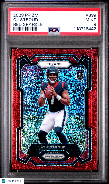 2023 Panini Prizm CJ Stroud #339 Red Sparkle PSA 9