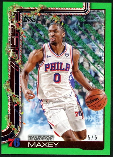 2025 Topps H17 Tyrese Maxey Holiday 5/5 Philadelphia 76ers