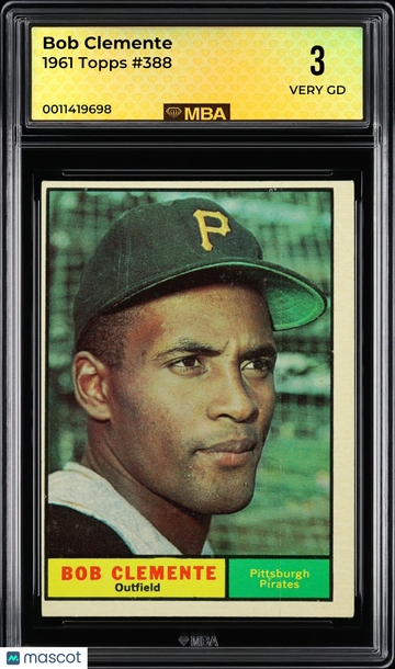 1961 Topps Bob Clemente #388 MBA 3