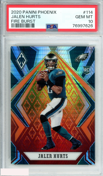 2020 PANINI PHOENIX JALEN HURTS FIRE BURST ROOKIE RC PSA 10 GEM MT