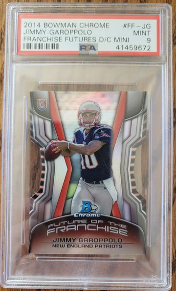 Jimmy Garoppolo Franchise Futures Mini Rookie - Patriots PSA 9