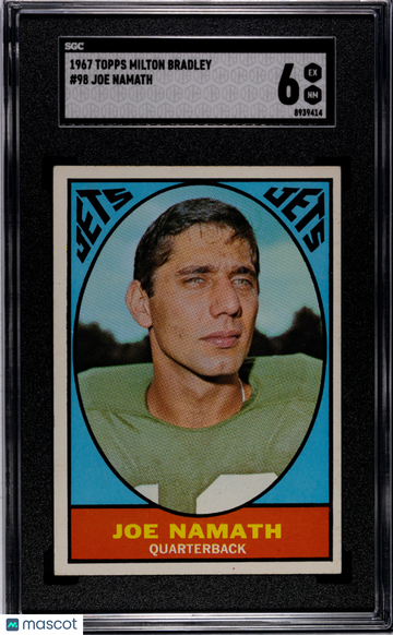 1967 Topps Milton Bradley Joe Namath #98 SGC 6