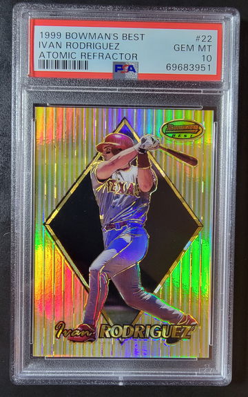 2000 Bowman's Best Ivan Rodriguez Atomic Refractor PSA 10 Pop 1