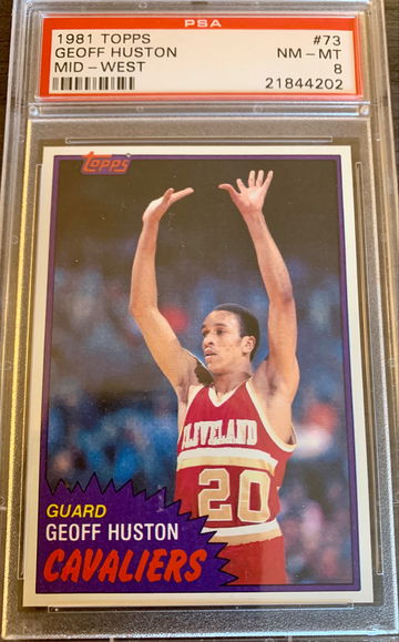 1981 Topps Basketball Card Geoff Huston #73 - MID WEST - Graded PSA 8 NM-MT 