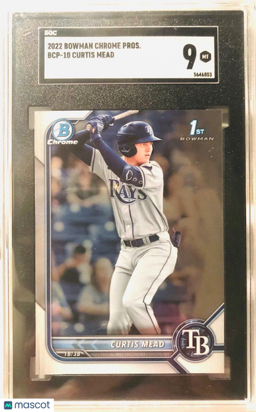 CURTIS MEAD 2022 Bowman Chrome Prospects 1st Bowman #BCP10 TB Rays SGC 9 MINT