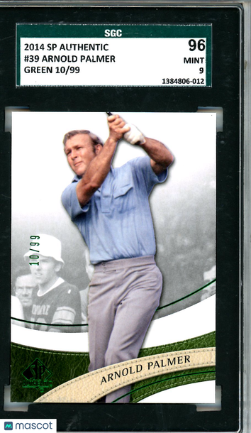 2014 Upper Deck SP Authentic Arnold Palmer #39 Green /99 SGC 9