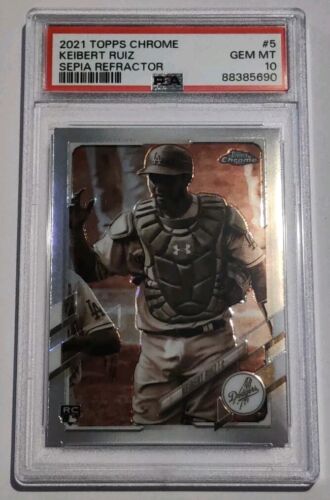 2021 Topps Chrome Keibert Ruiz #5 Sepia Refractor PSA 10