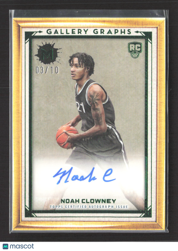 2024 Topps Motif Gallery Graphs Brooklyn Nets Noah Clowney Auto GG-NC 03/10 RC Basketball Card