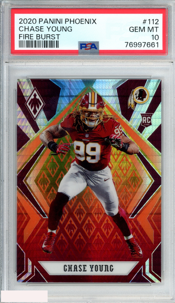 2020 PANINI PHOENIX CHASE YOUNG #112 FIRE BURST ROOKIE RC PSA 10 GEM MT