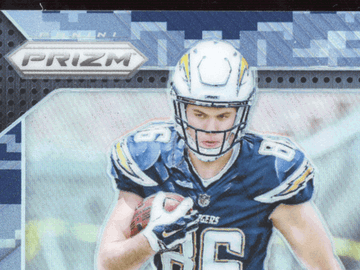 2016 Panini Prizm Football Trading Card Hunter Henry Autograph Blue Camo /25 San Diego Chargers
